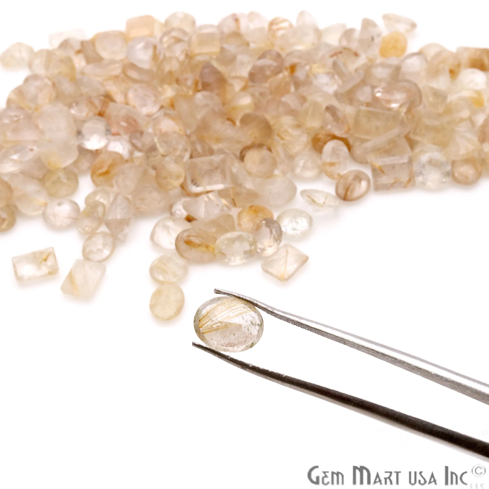 50ct Lot Golden Rutile Mix Shaped 7-8mm Stone, Faceted Gemstone Mixed lot, Loose Stones