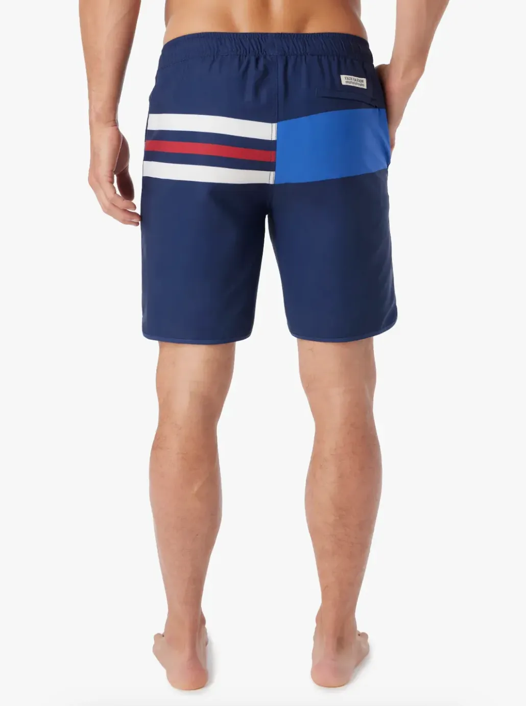 8" The Anchor Swim Short Navy Nautical Stripe