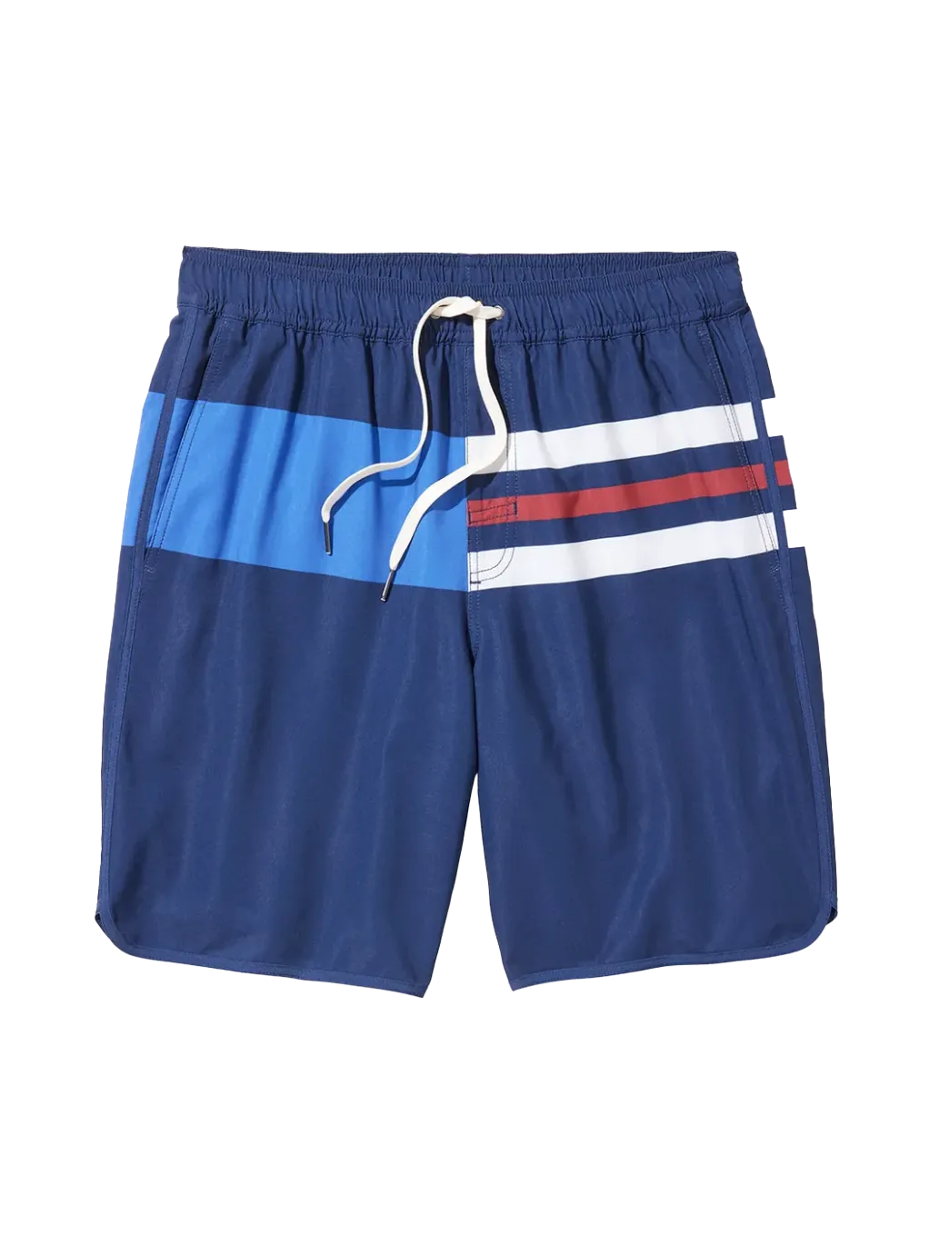 8" The Anchor Swim Short Navy Nautical Stripe