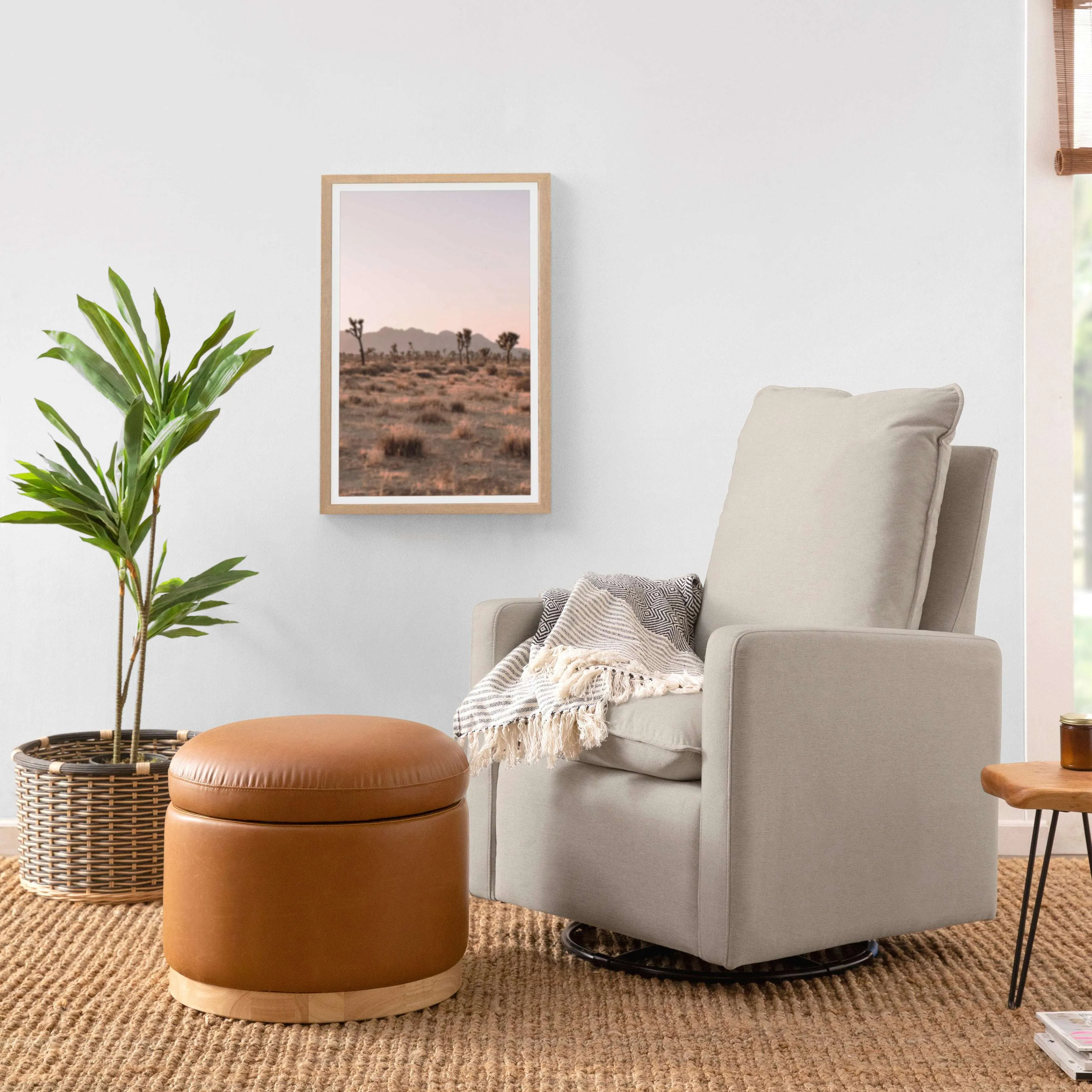 Babyletto Cali Pillowback Swivel Glider in Eco-Performance Fabric