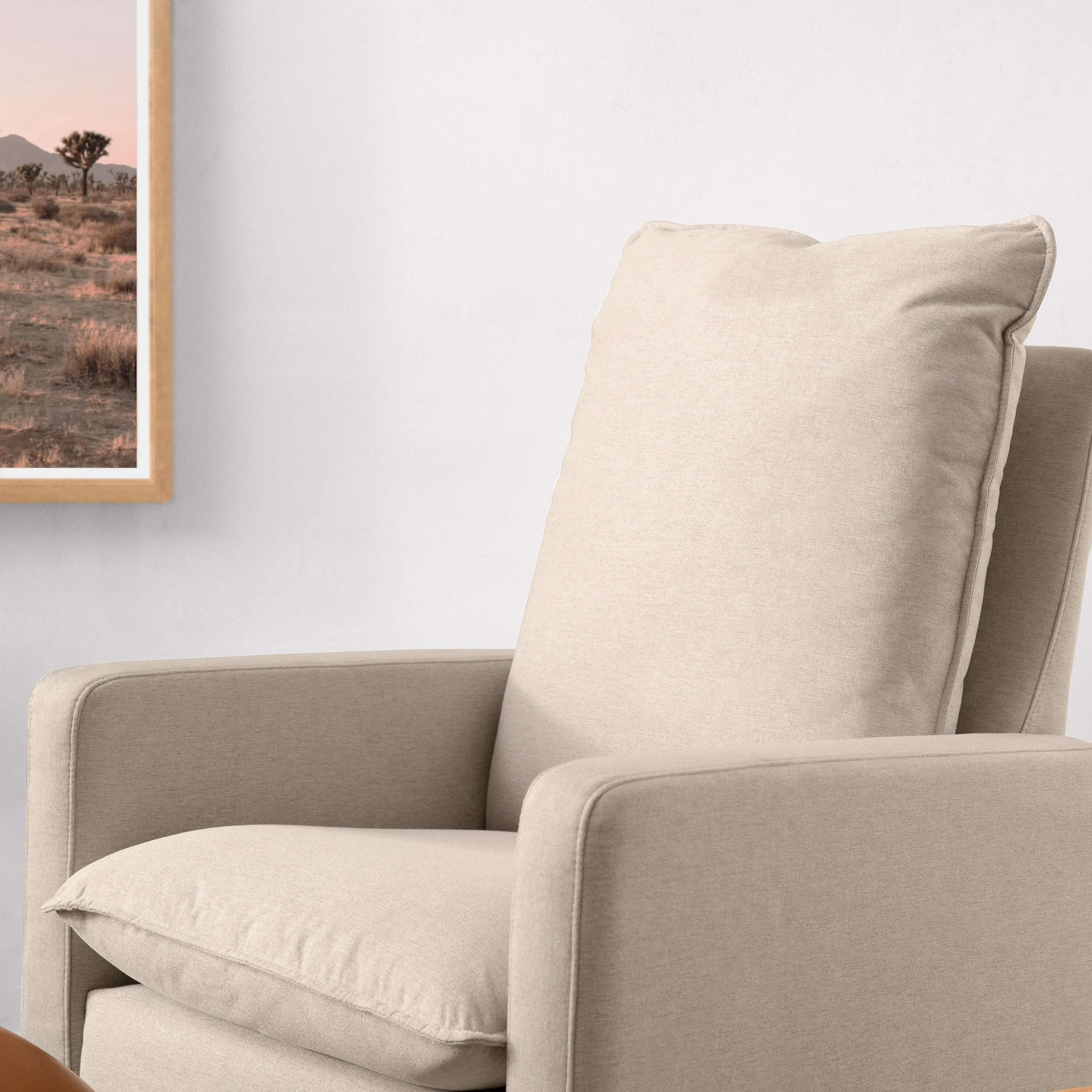 Babyletto Cali Pillowback Swivel Glider in Eco-Performance Fabric