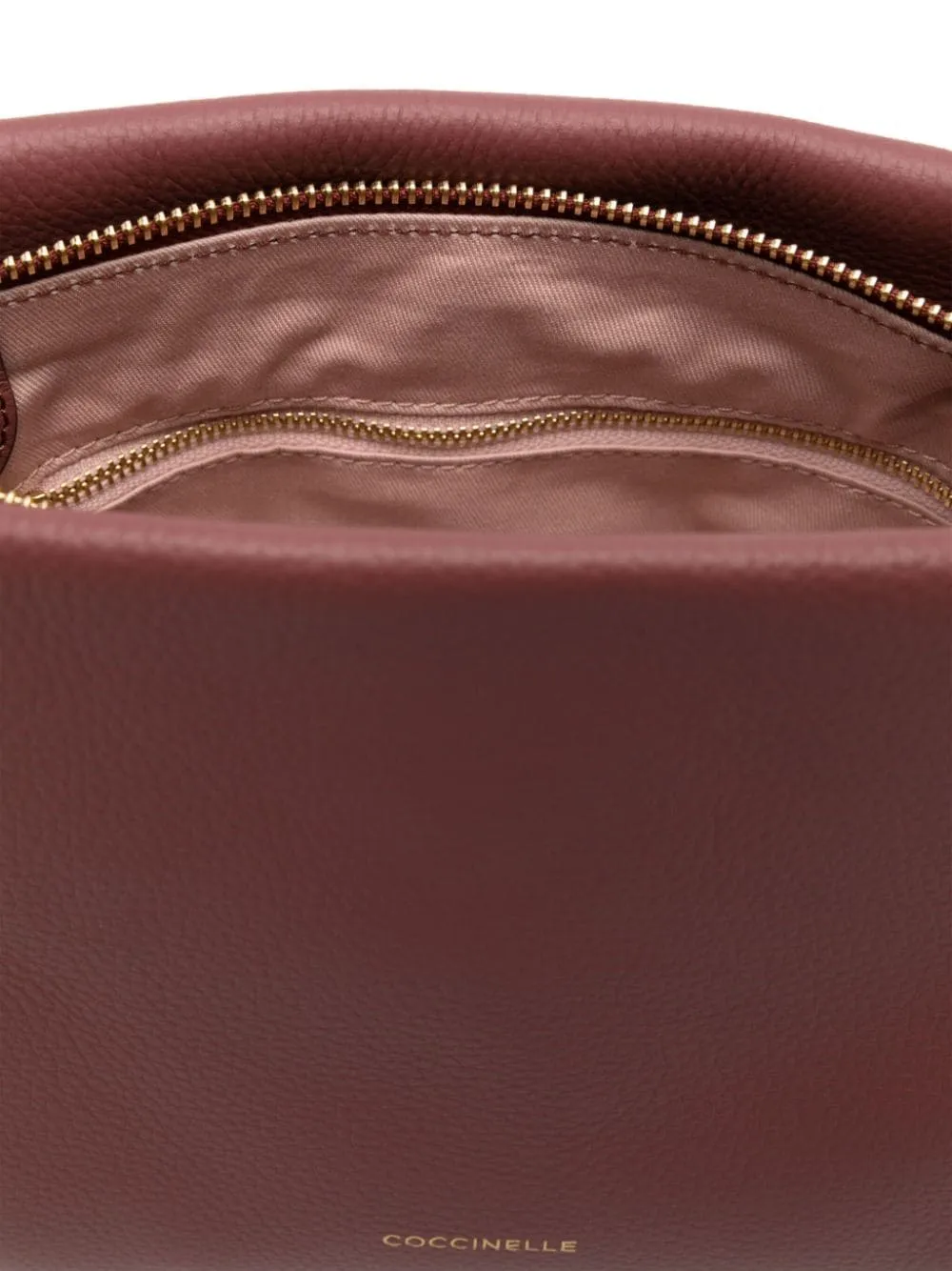 BORDEAUX LEATHER BAG WITH BRAIDED HANDLE