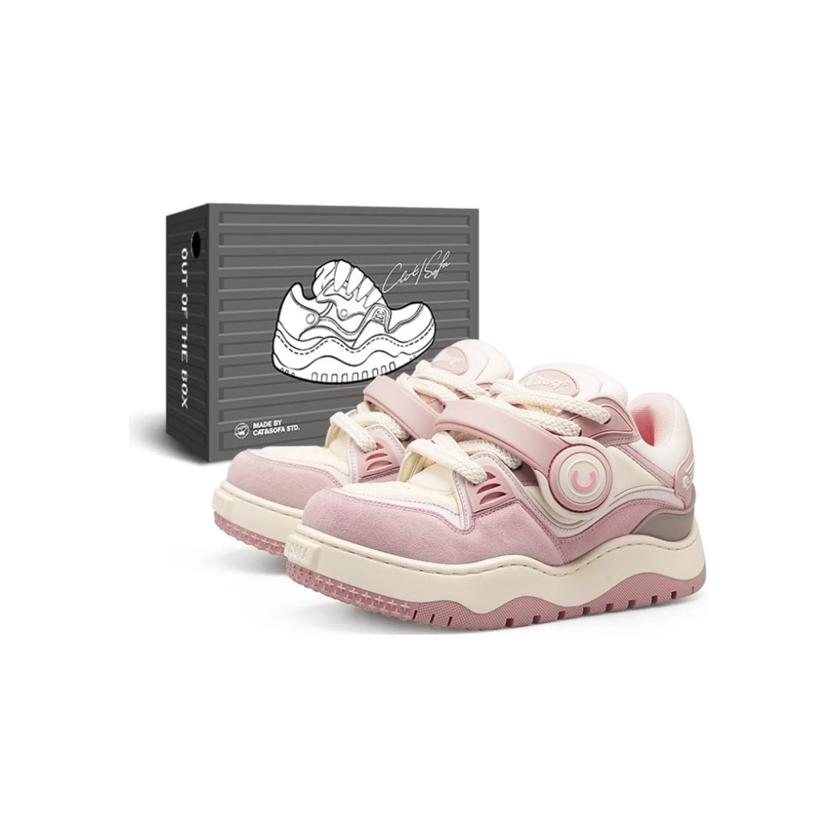 Cat & Sofa Headphone Shoes 'Lotus Pink'