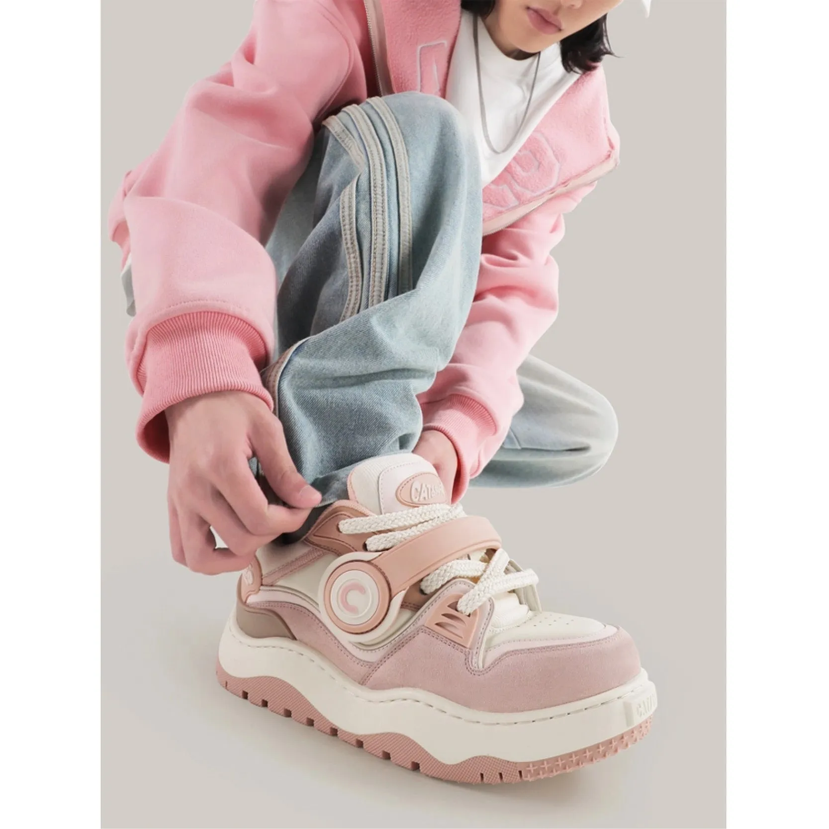 Cat & Sofa Headphone Shoes 'Lotus Pink'