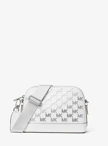 Jet Set Large Embellished Faux Leather Dome Crossbody Bag