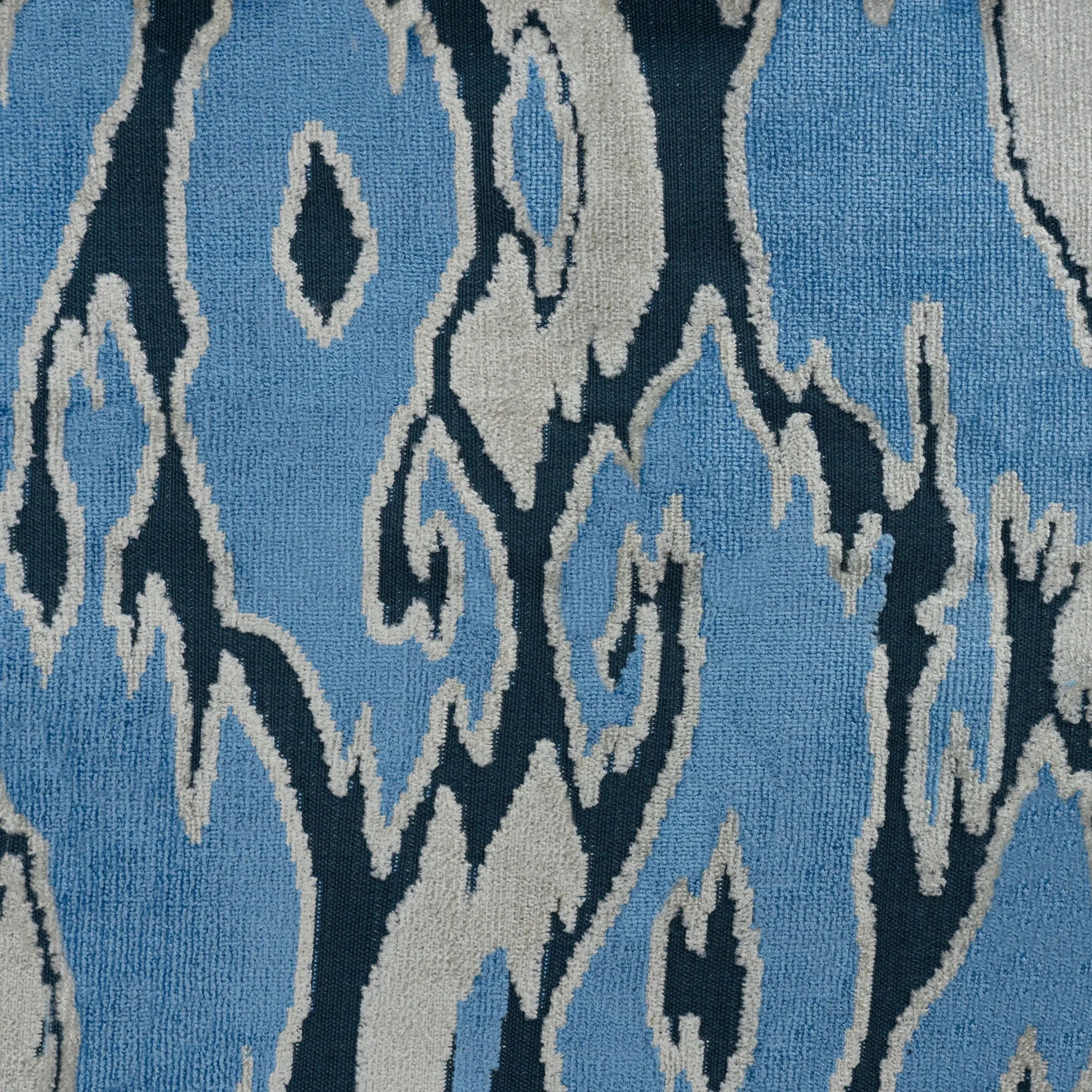 MALDIVES - ABSTRACT DESIGNER PATTERN CUT VELVET UPHOLSTERY FABRIC BY THE YARD