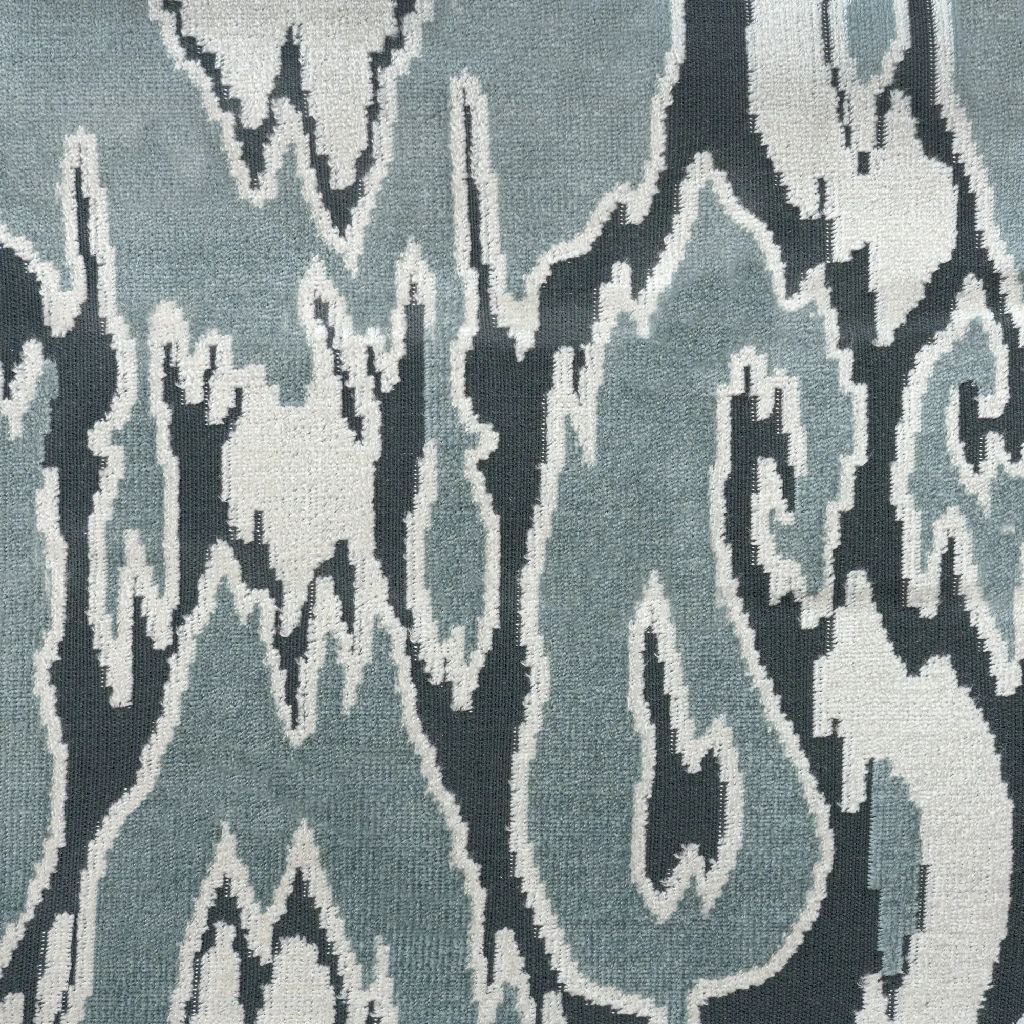 MALDIVES - ABSTRACT DESIGNER PATTERN CUT VELVET UPHOLSTERY FABRIC BY THE YARD