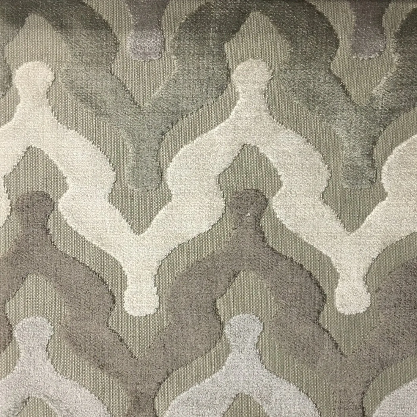 MONROE - CHEVRON PATTEN CUT VELVET UPHOLSTERY FABRIC BY THE YARD