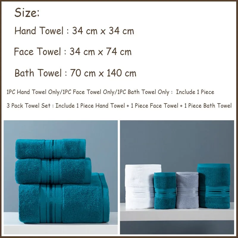 Premium 3-Piece Towel Set in Dark Teal Grey - Luxuriously Soft and Absorbent Bath, Face, and Hand Towels for the Bathroom